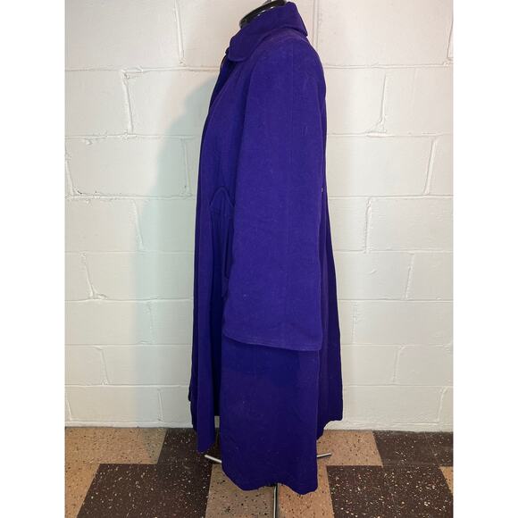 swing coat felted wool peter pan collar purple 1950s - Picture 6 of 9